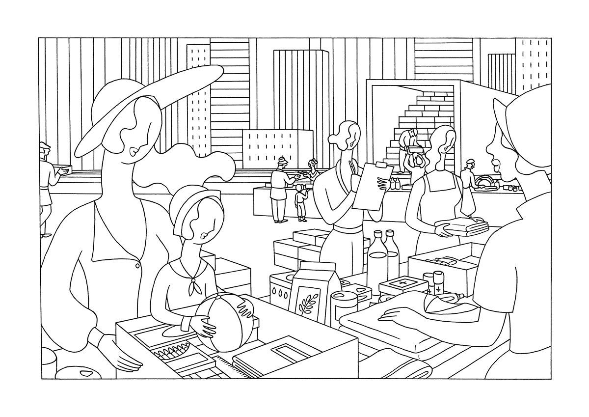 VOLUNTEERING, ink fineliner on paper, 29,7 x 21 cm, 2018