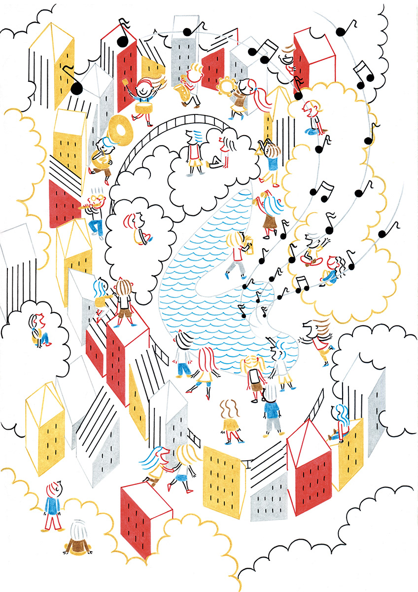 THE EAR CITY, pencils and fineliners on paper, 21 x 29,7 cm, 2015