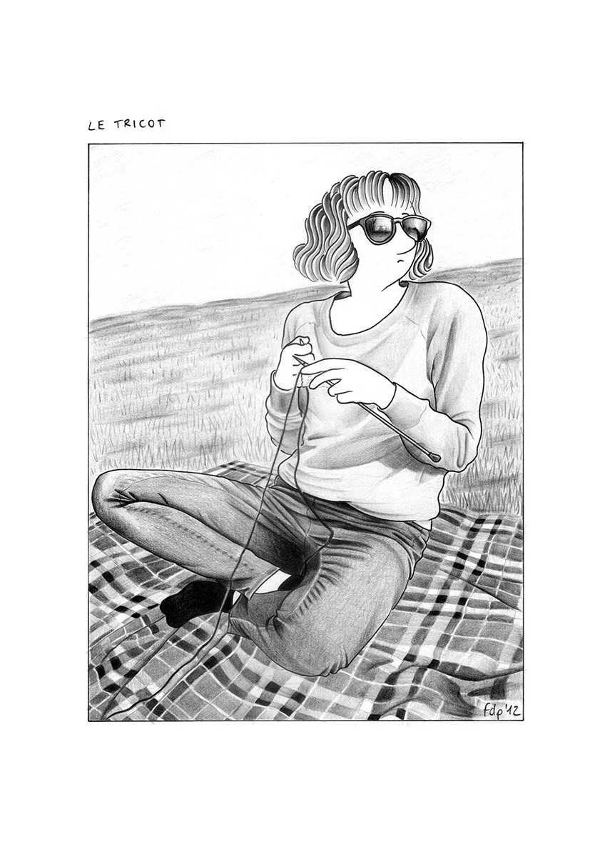 LE TRICOT, ink fineliners and pencils on paper, 21 x 29,7 cm, 2012