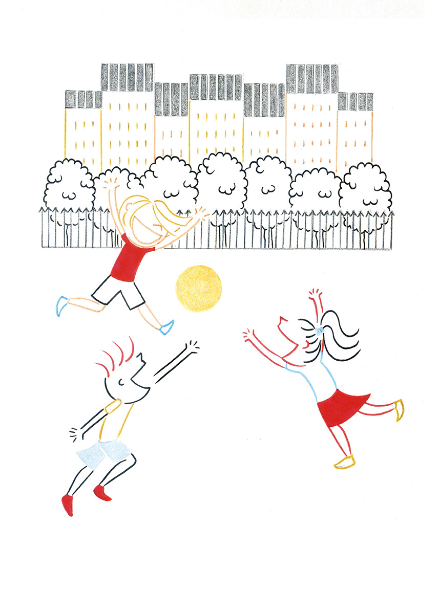 OUTDOOR PLAY, pencils, markers and fineliners on paper, 15 x 21 cm, 2016