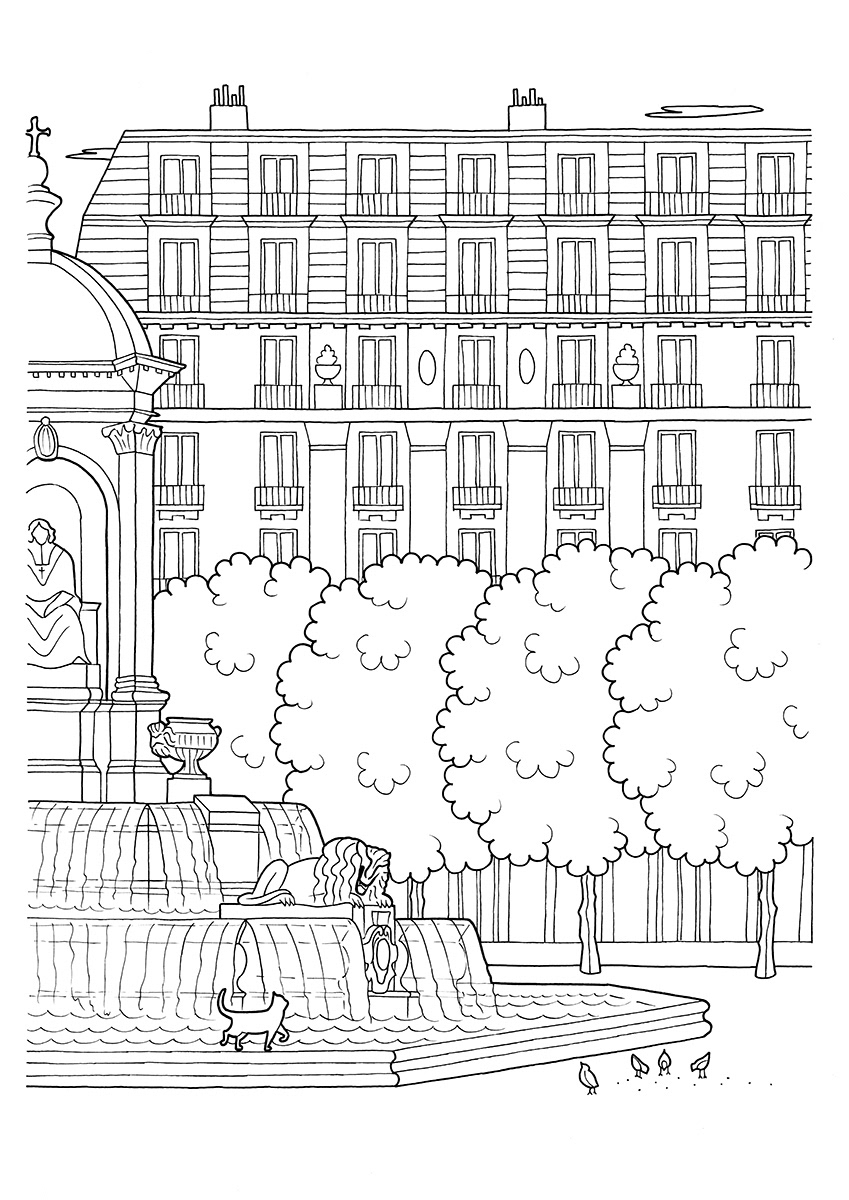 LA FONTAINE, ink fineliners on paper, 21 x 29,7 cm, 2015