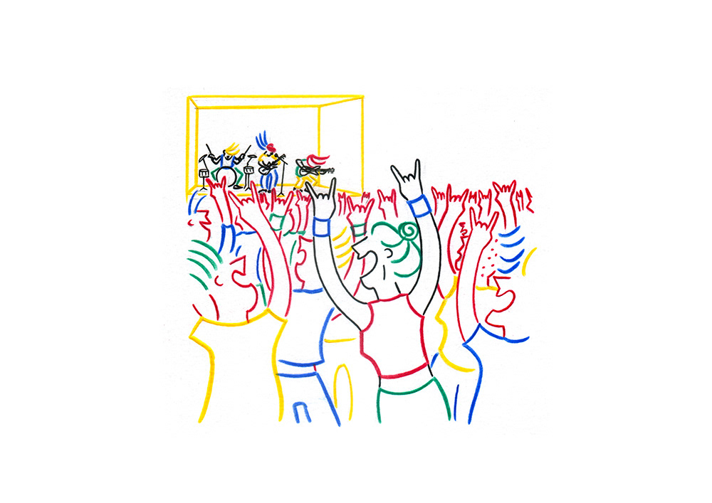 BIG CONCERT, pencils and ink fineliner on paper, 21 x 15 cm, 2017