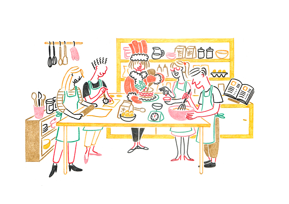 COOKING WORKSHOP, pencils and fineliners on paper, 21 x 15 cm, 201​​​9