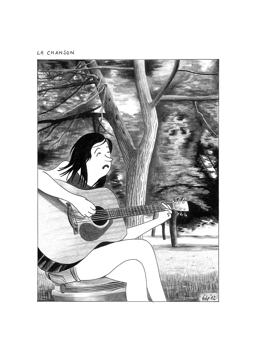 LA CHANSON, ink fineliners and pencils on paper, 21 x 29,7 cm, 2012