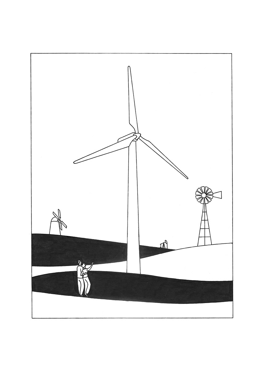WIND HORIZON, ink fineliner and brush pen on paper, 21 x 29,7 cm, 2019