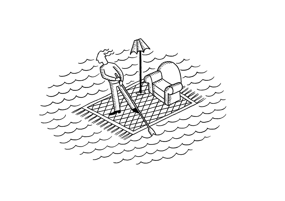 DON'T STAY HOME, ink fineliners on paper, 21 x 15 cm, 2017