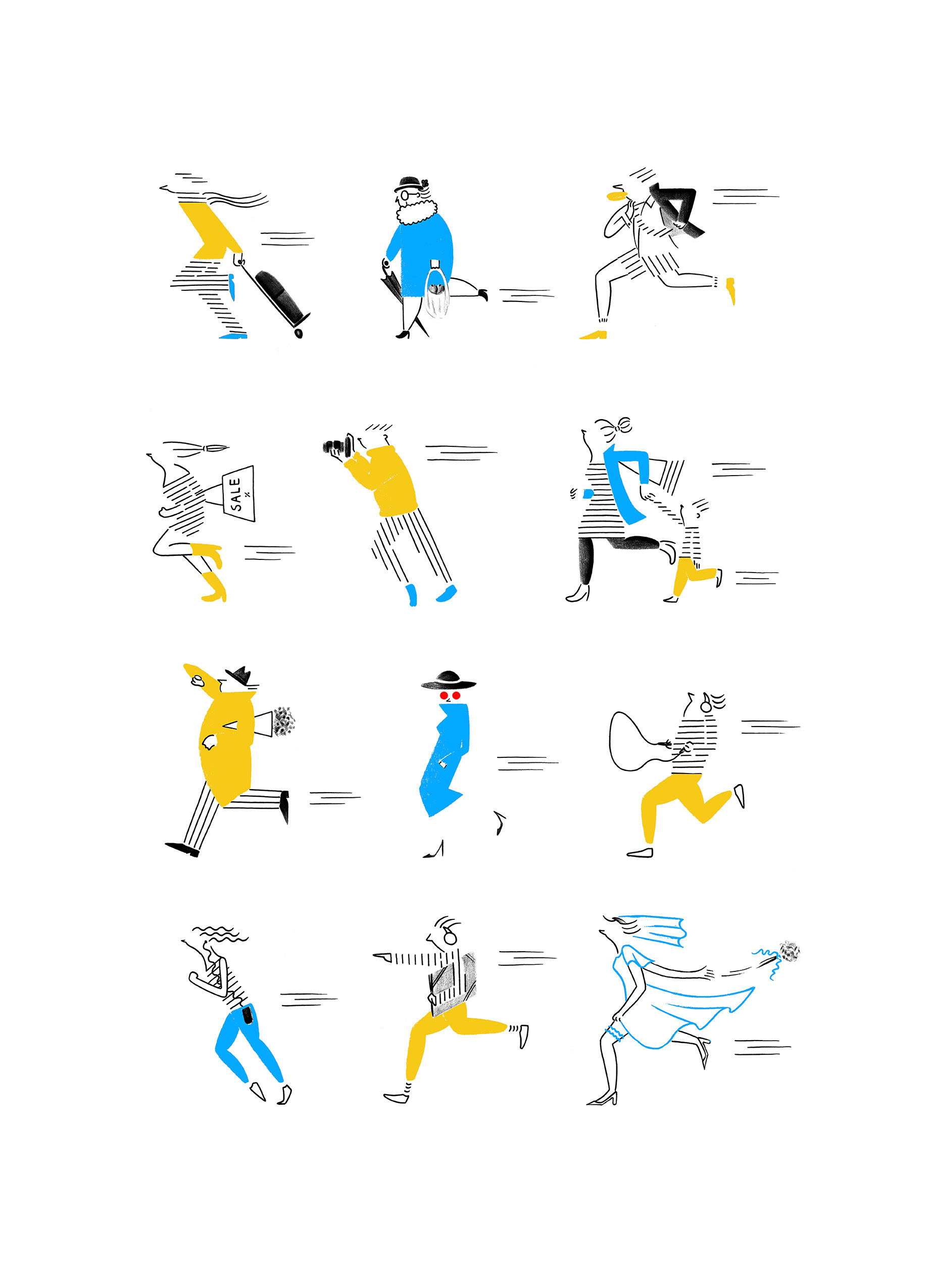 RUNNING PEOPLE, limited edition print, 55 x 80 cm, 2024
