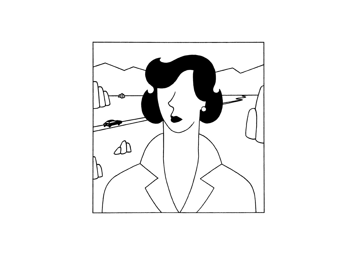 IDA LUPINO, ink fineliner and brush pen on paper, 21 x 15 cm​​​​​​​​​​​​​​, 2018