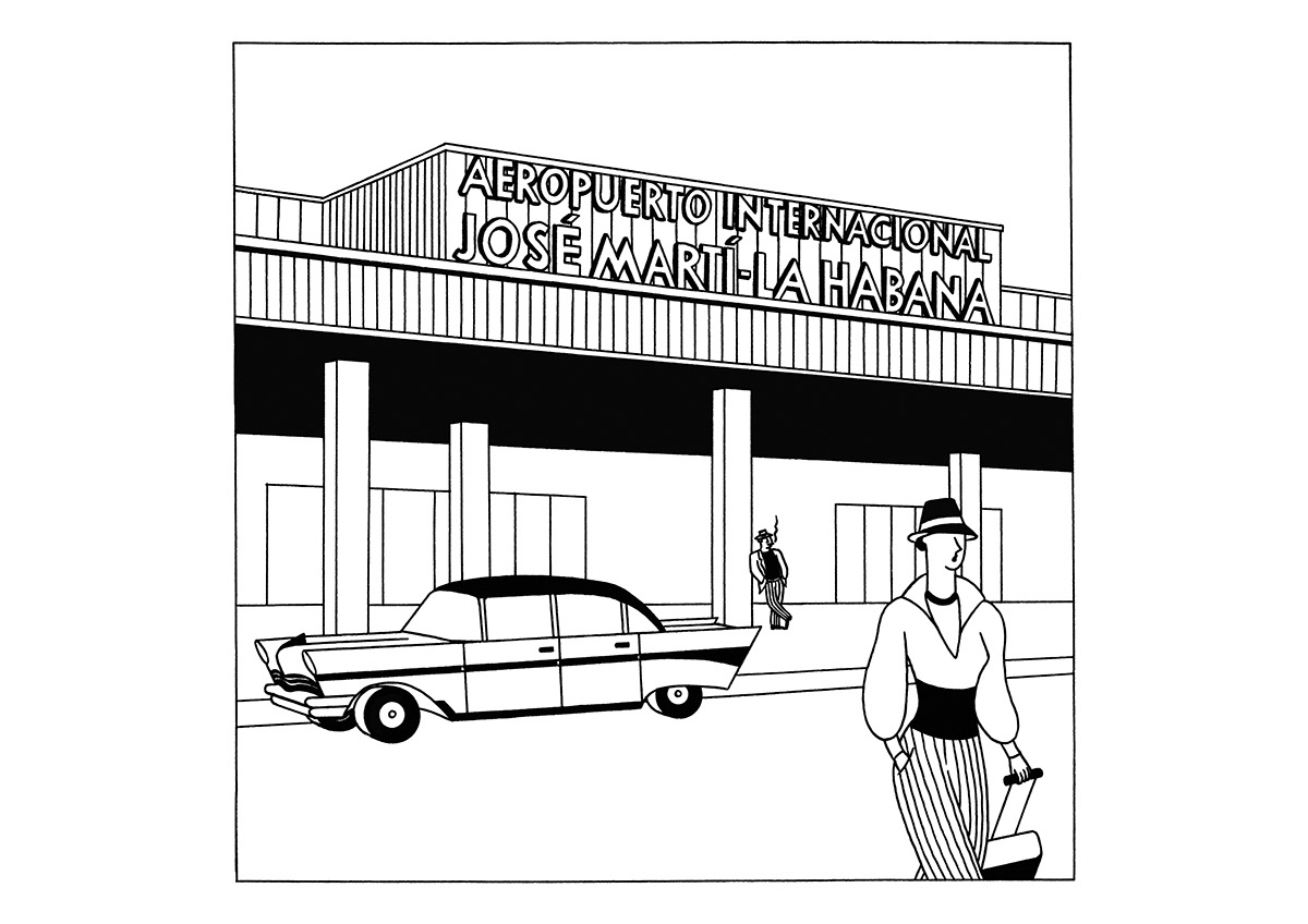 AEROPUERTO, ink fineliner and brush pen on paper, 29,7 x 21 cm, 2017