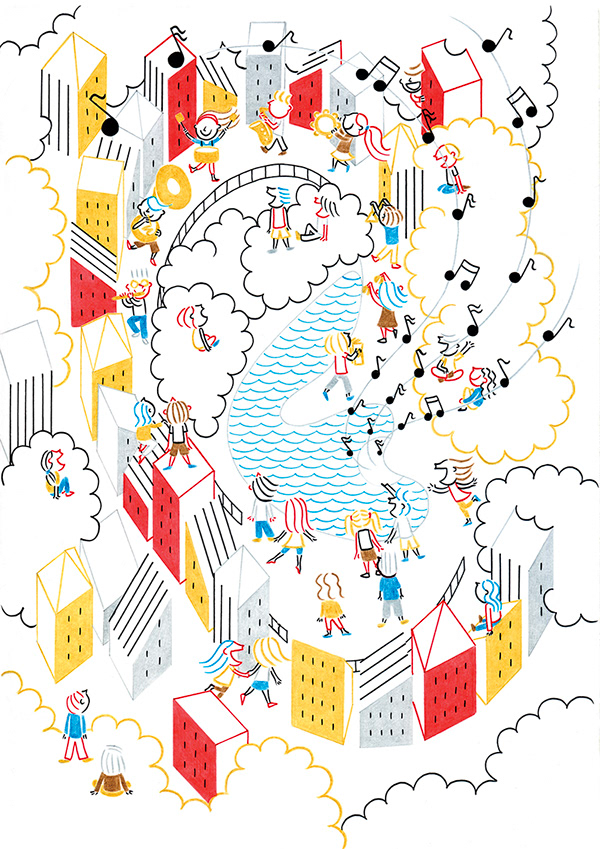 THE EAR CITY, pencils and fineliners on paper, 21 x 29,7 cm, 2015