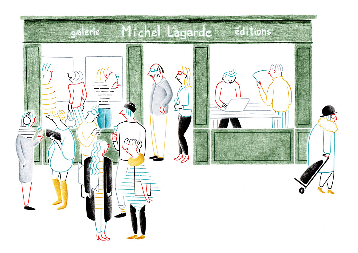 GALERIE MICHEL LAGARDE, pencils and fineliners on paper, 29,7 x 21 cm, 2014