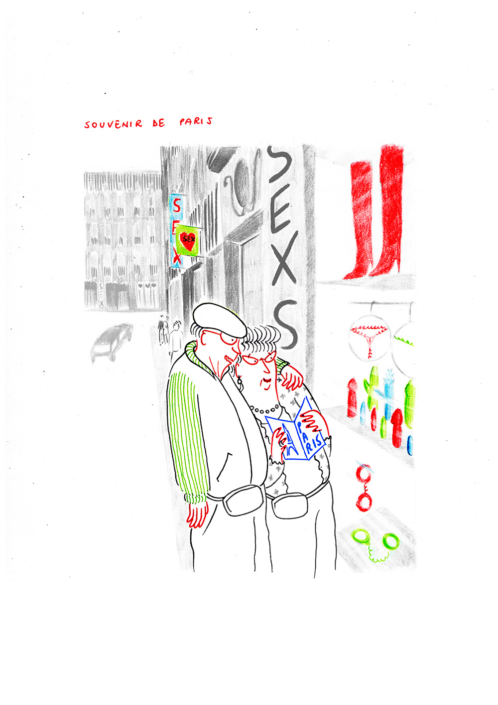 SOUVENIR DE PARIS, pencils and fineliners on paper, 21 x 29,7 cm, 2012
