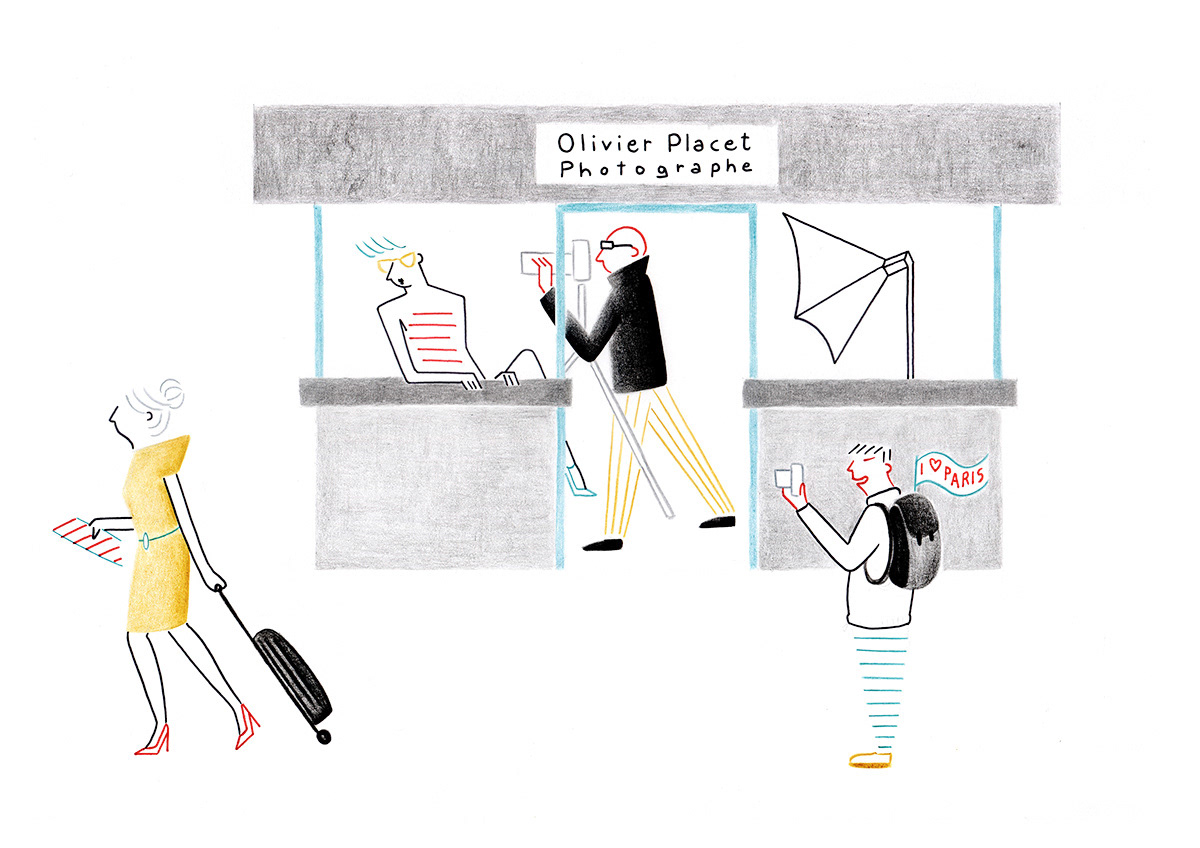 OLIVIER PLACET, pencils and fineliners on paper, 29,7 x 21 cm, 2014