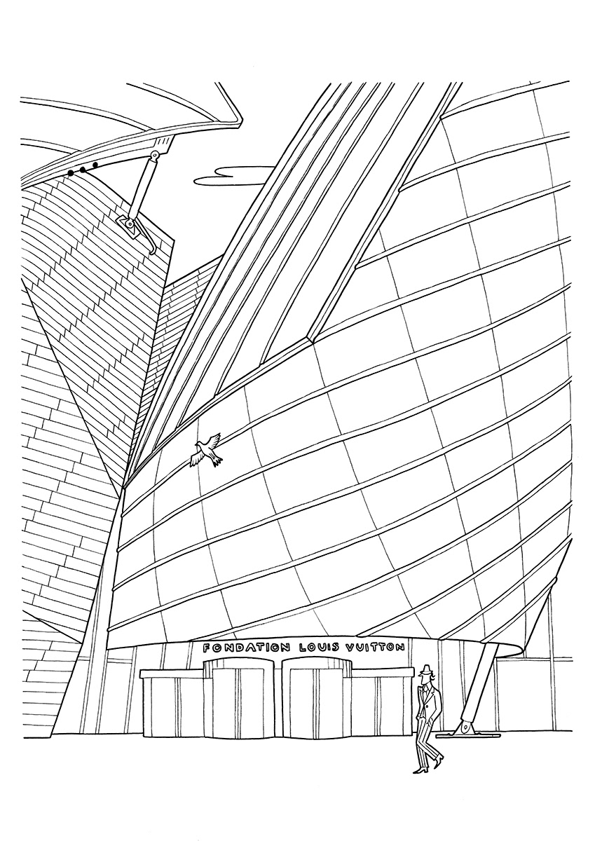 FONDATION VUITTON, ink fineliners on paper, 21 x 29,7 cm, 2015