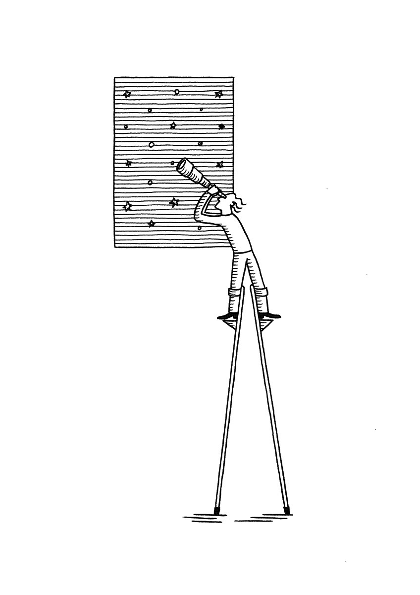 ASPIRING TO GROW, ink fineliners on paper, 15 x 21 cm, 2017