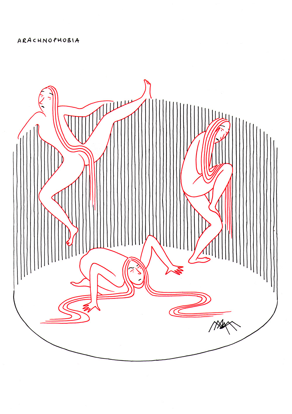 ARACHNOPHOBIA, fineliners and pencils on paper, 21 x 29,7 cm, 2013