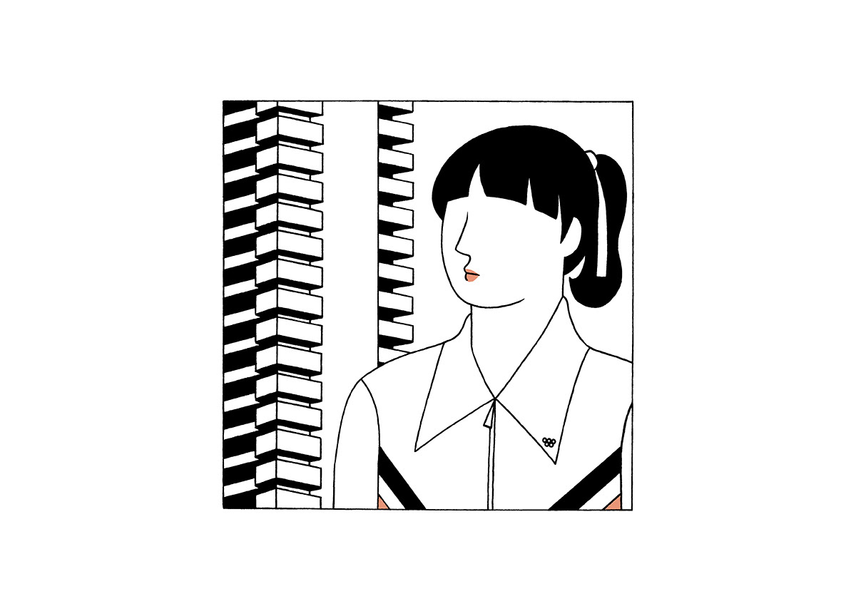 NADIA COMANECI, ink fineliner and brush pen on paper, 21 x 15 cm​​​​​​​​​​​​​​, 2018