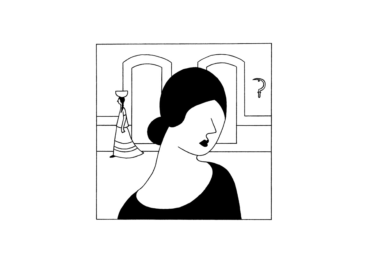 TINA MODOTTI, ink fineliner and brush pen on paper, 21 x 15 cm​​​​​​​​​​​​​​, 2018