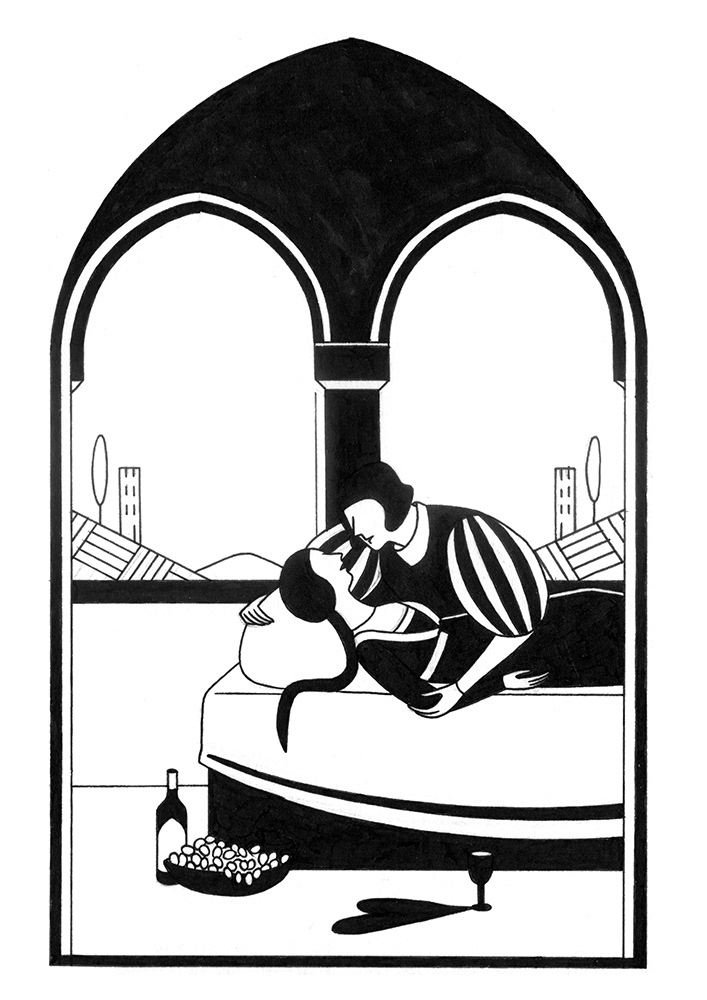 ROMEO & JULIET, ink fineliner and brush pen on paper, 15 x 21 cm, 2019