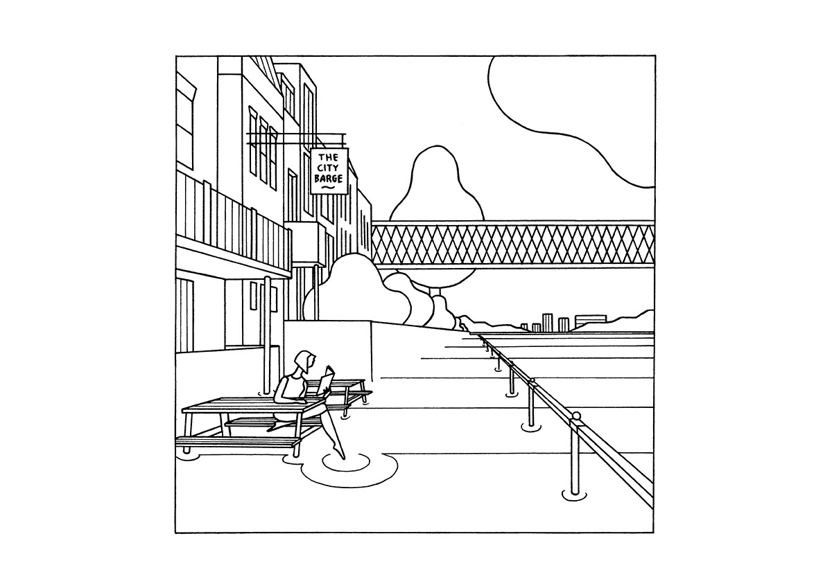 GUNNERSBURY, ink fineliner on paper, 21 x 15 cm, 2019