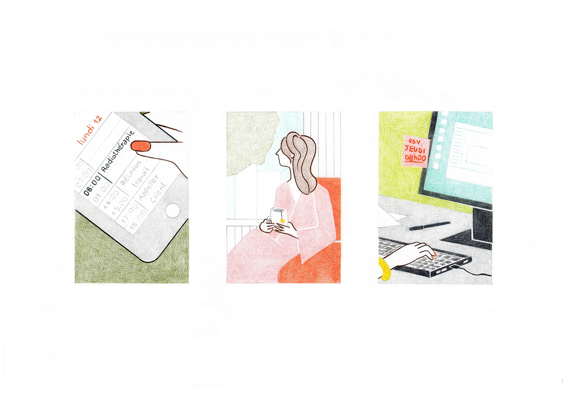 RENDEZ-VOUS, pencils and fineliners on paper, 29,7 x 21 cm, 2015