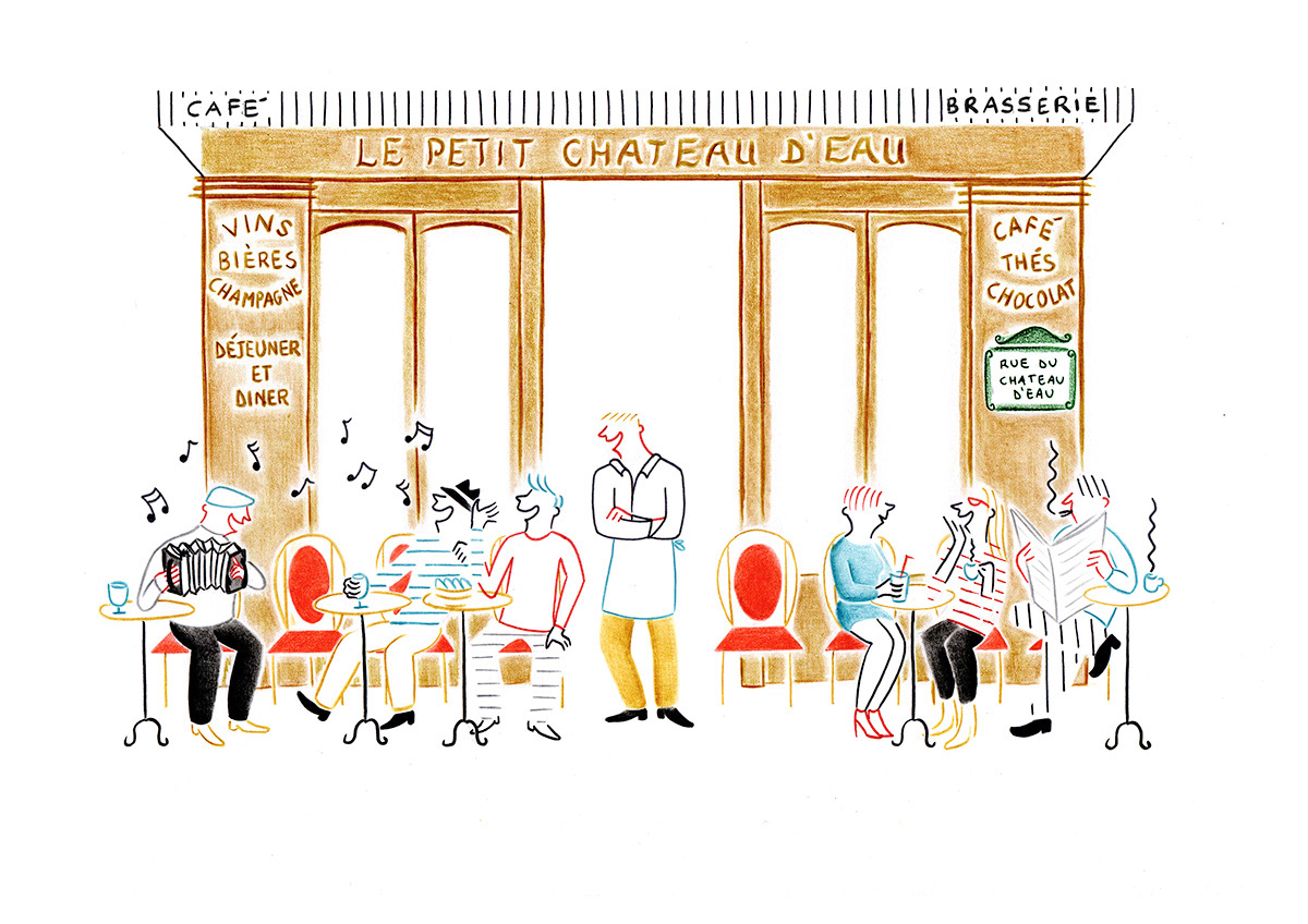 LE PETIT CHATEAU D'EAU, pencils and fineliners on paper, 29,7 x 21 cm, 2014