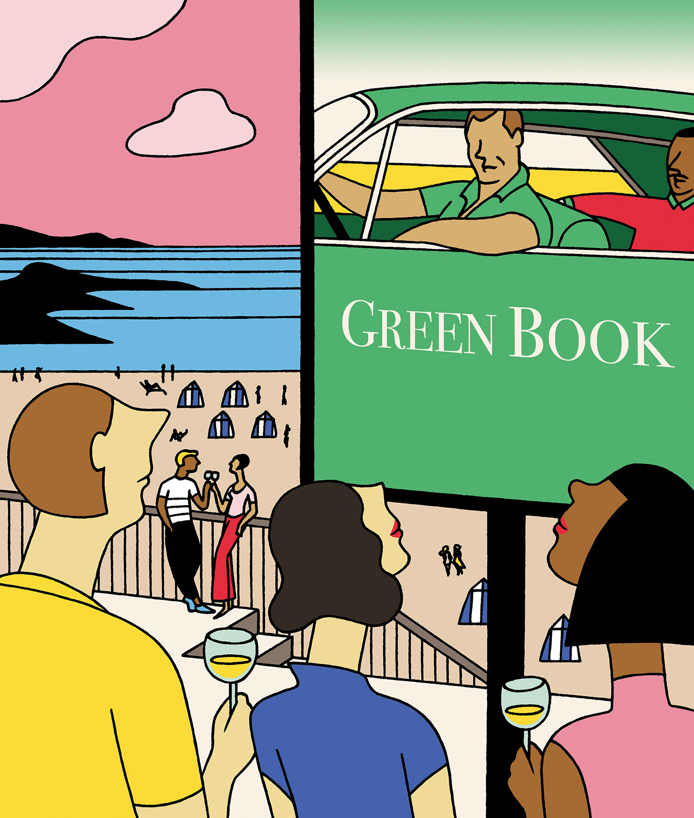 GREEN BOOK, ink fineliners on paper and digital coloration, 15 x 21 cm, 2019