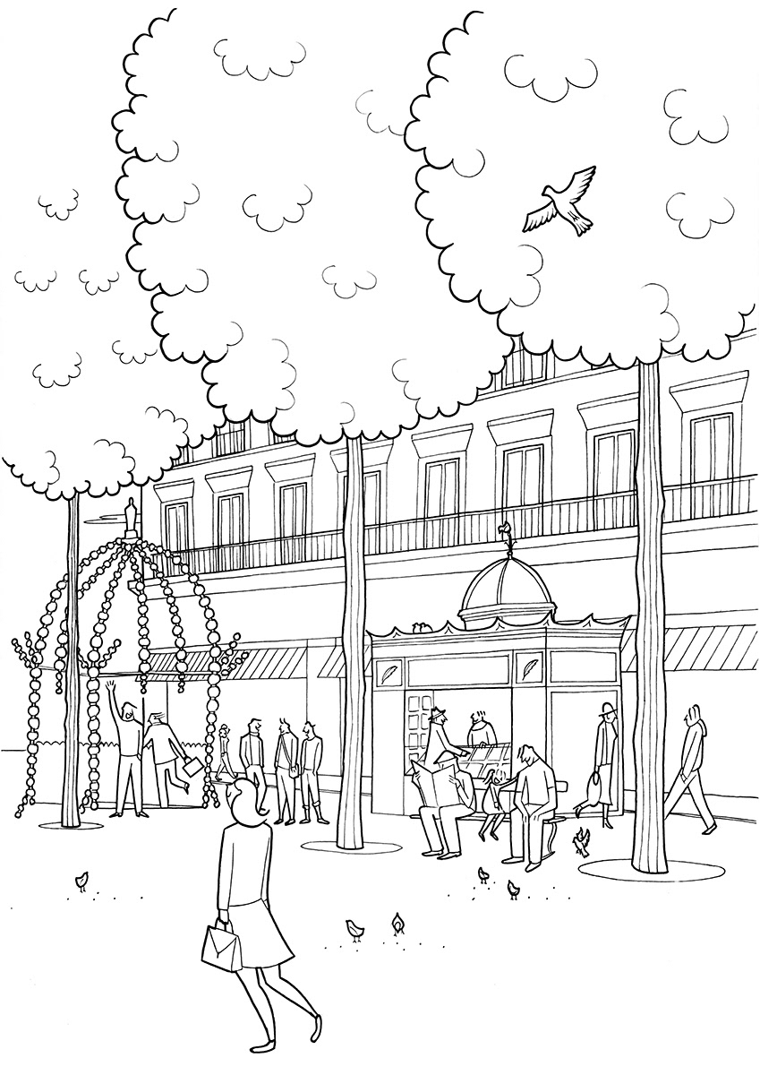PLACE COLETTE, ink fineliners on paper, 21 x 29,7 cm, 2015