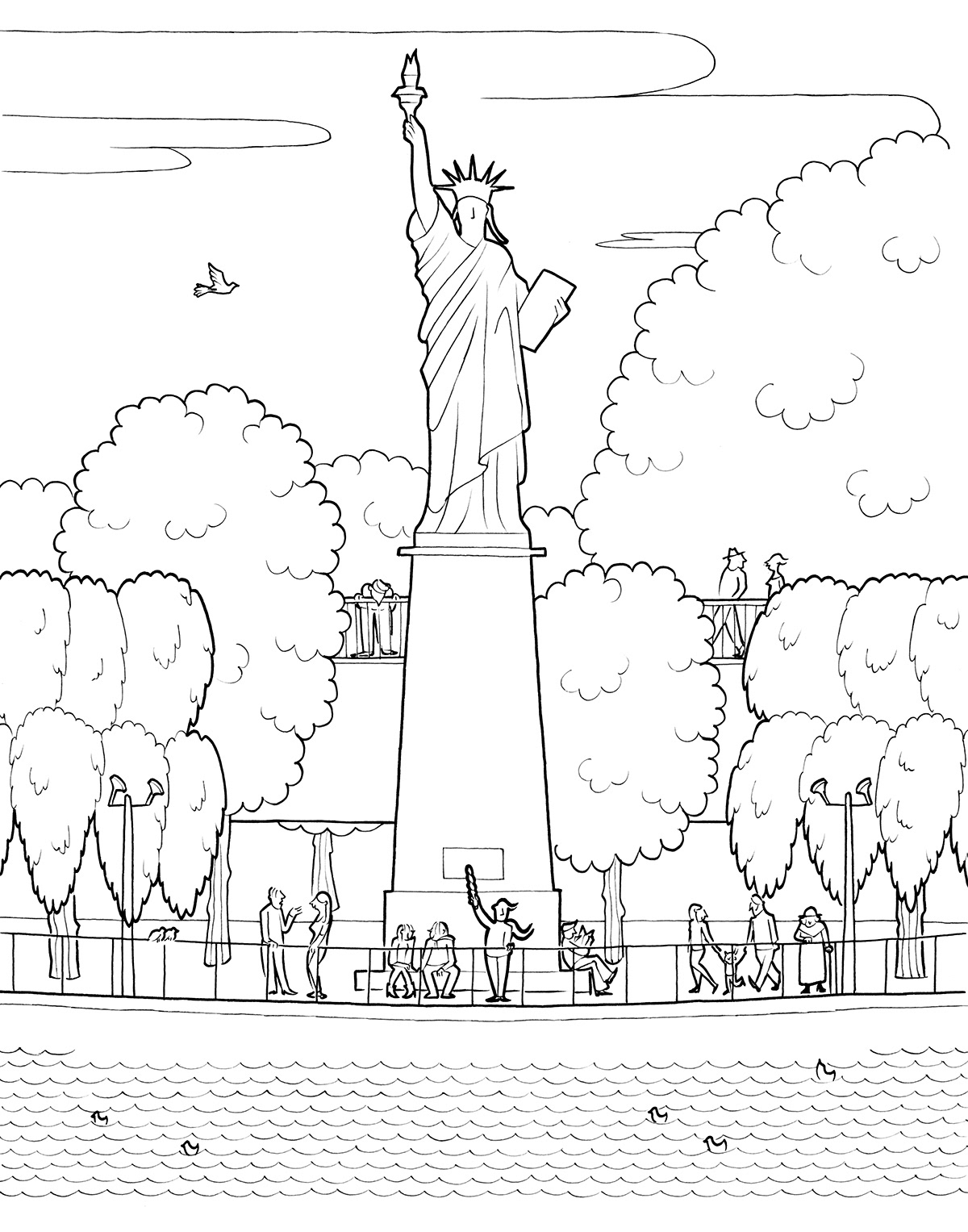 LA STATUE DE LA LIBERTÉ, ink fineliners on paper, 21 x 29,7 cm, 2015