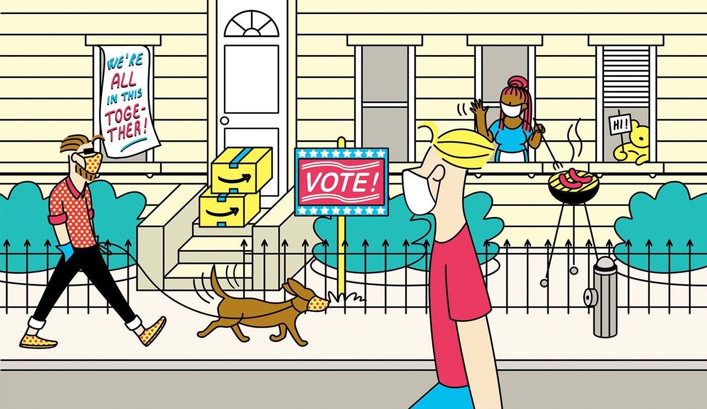 A Social-Distancing Scavenger Hunt: Can you spy a hipster face mask? A neighborly shrug? Turn your daily stroll around the neighborhood into a sport