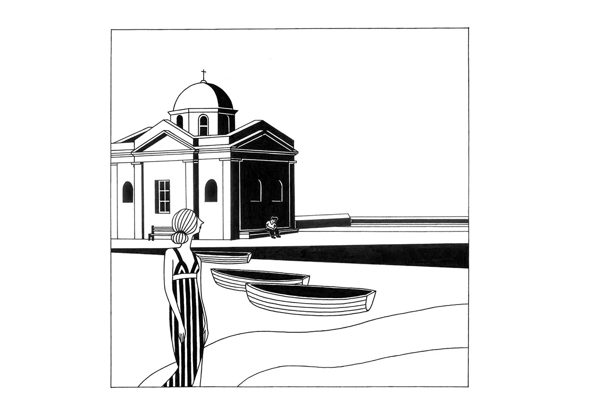 MYKONOS, ink fineliner and brush pen on paper, 29,7 x 21 cm, 2017