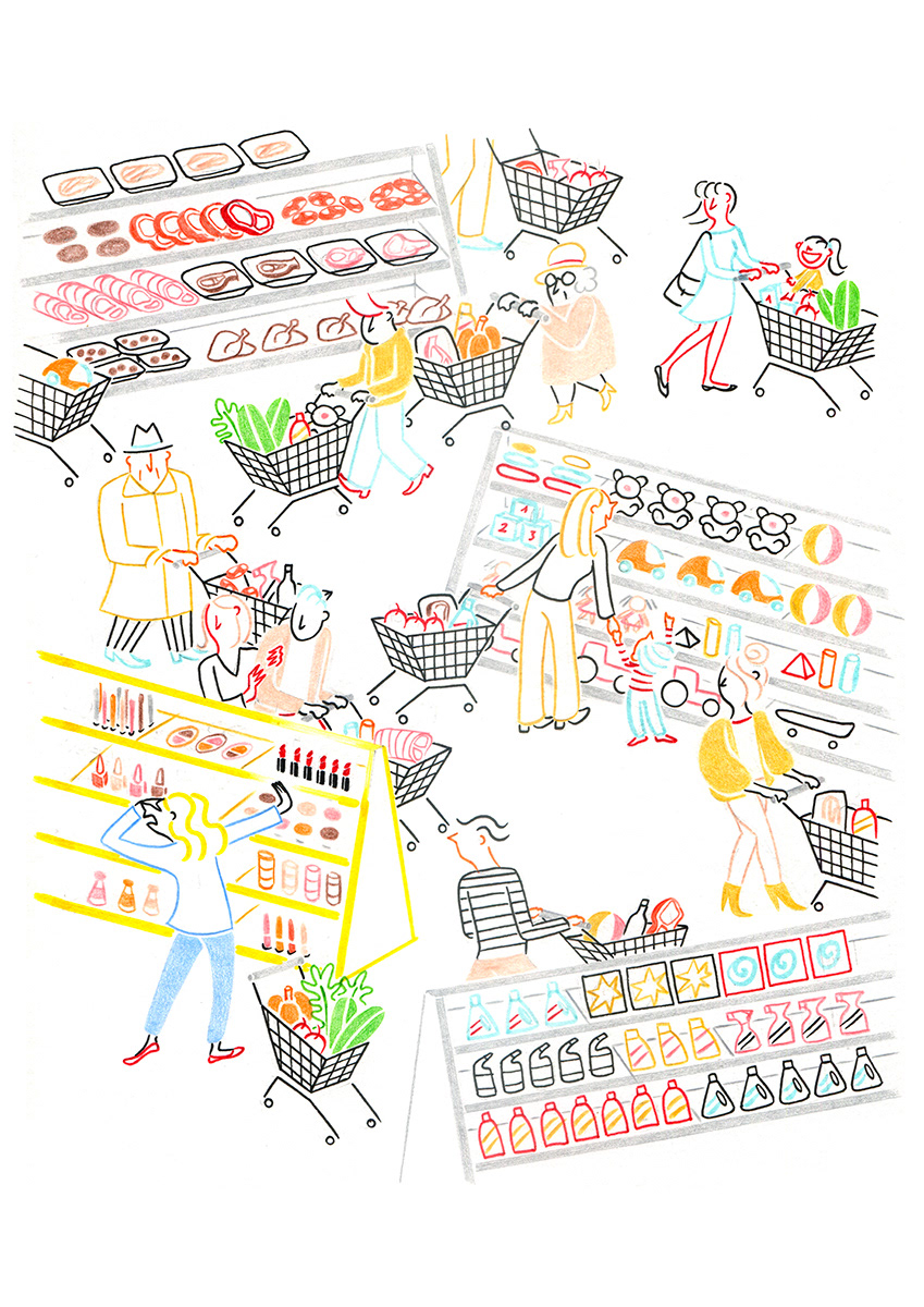 OVERCONSUMPTION, pencils and fineliners on paper, 21 x 29,7 cm, 2017