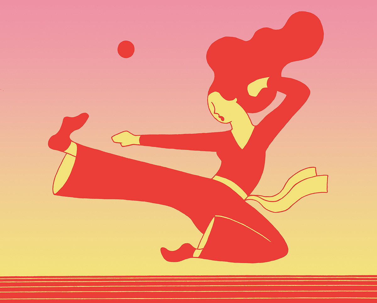 KUNG-FU GIRL, ink fineliners on paper and digital coloration, 29,7 x 21 cm, 2021