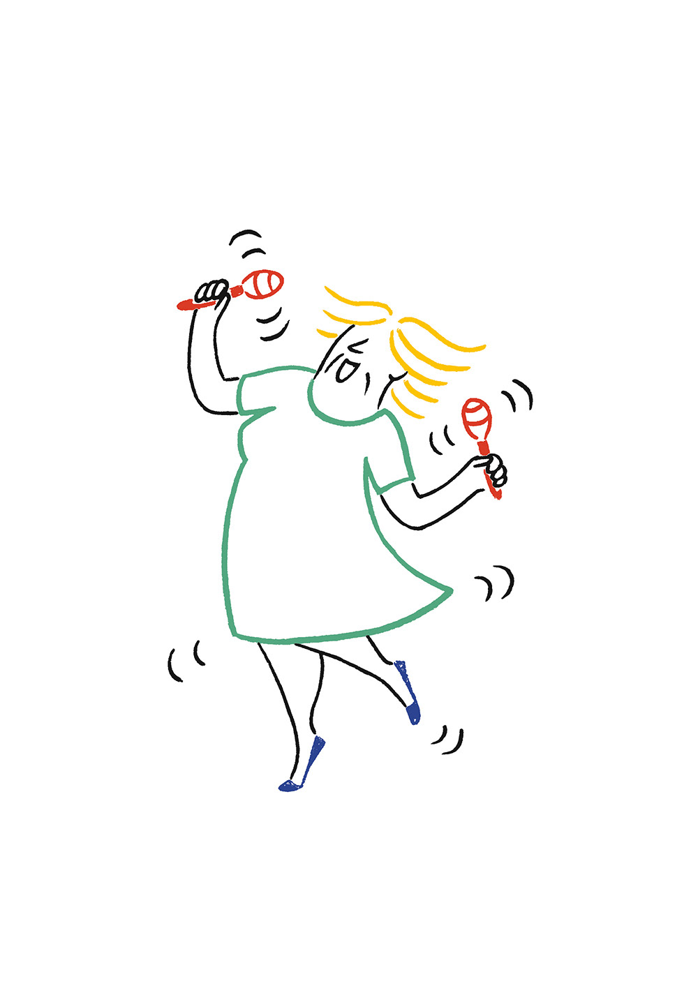 MARACAS, pencils and fineliners on paper, digital editing, 10,5 x 15 cm, 2019