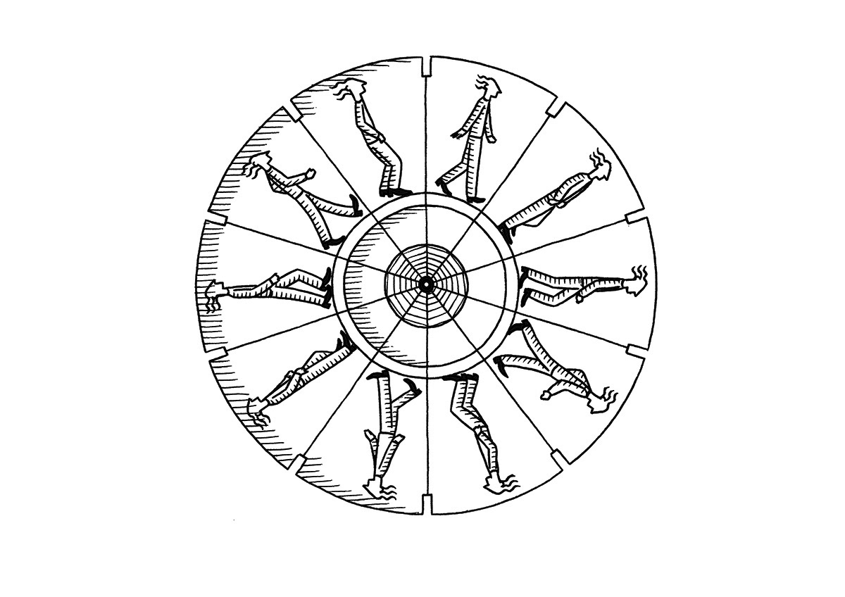 MARCHER, ink fineliners on paper, 21 x 15 cm, 2017