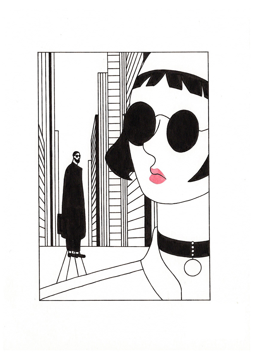 LÉON, ink and pencil on paper, 15 x 21 cm, 2018