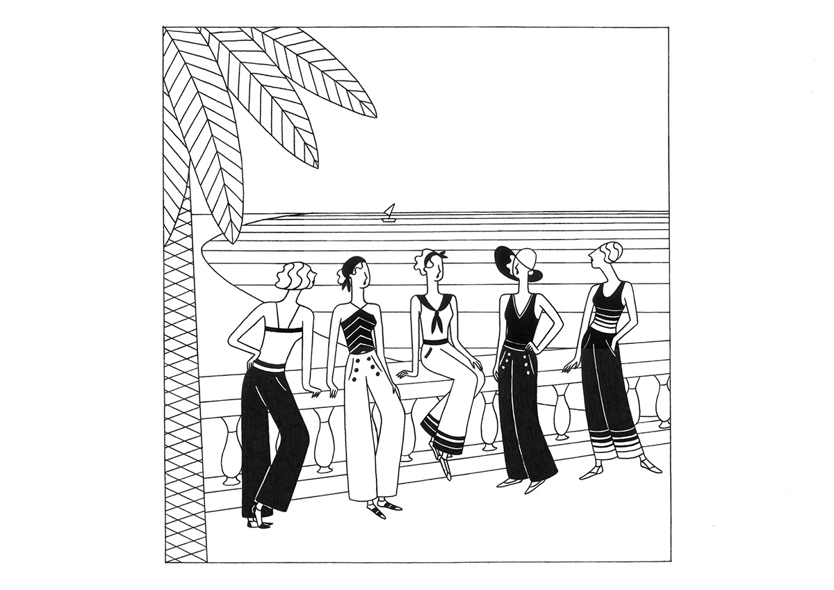 FASHION IN THE 30s, ink fineliner and brush pen on paper, 29,7 x 21 cm, 2017