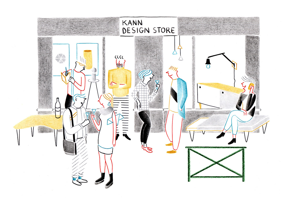KANN DESIGN STORE, pencils and fineliners on paper, 29,7 x 21 cm, 2014