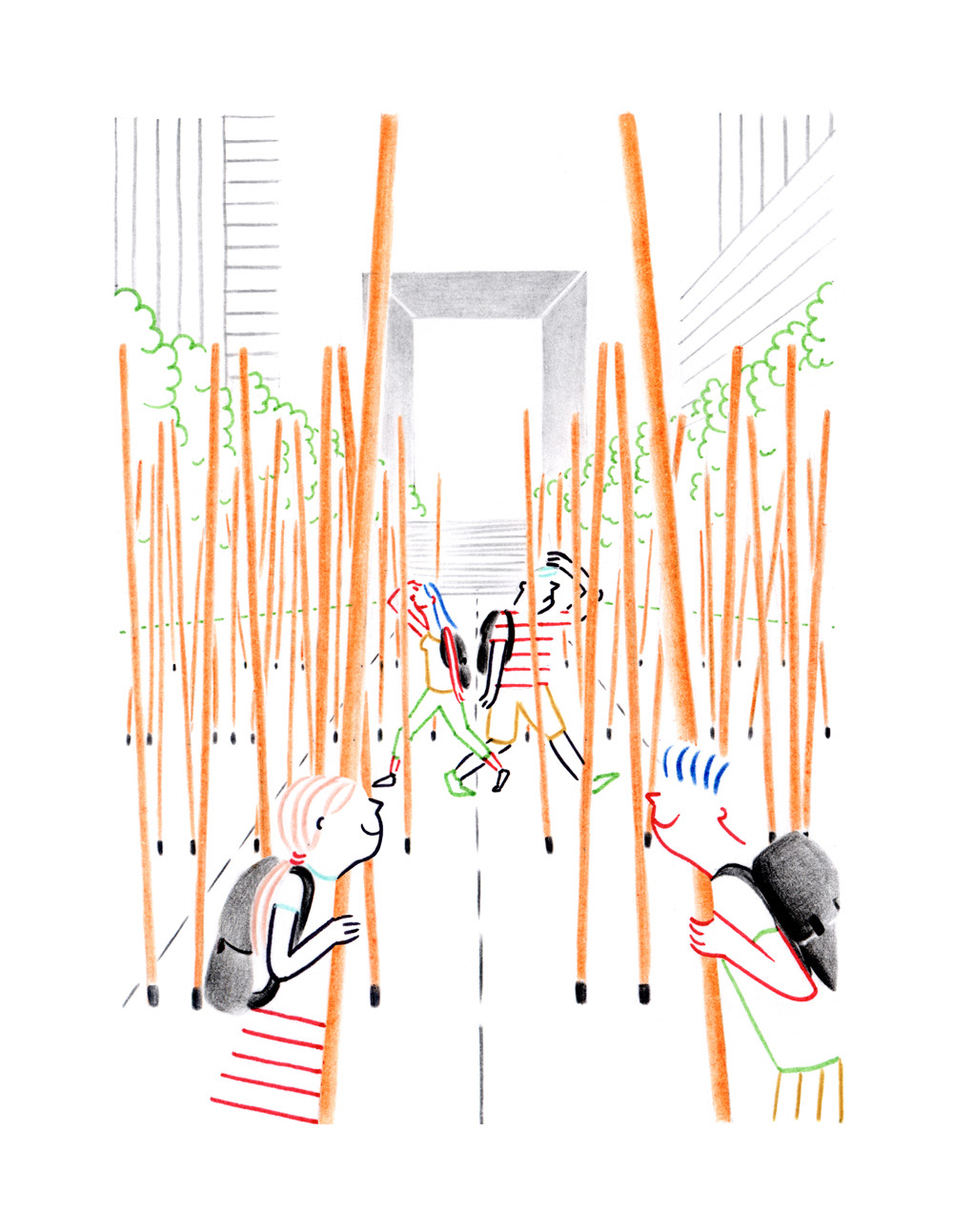 LA PRAIRIE, pencils and fineliners on paper, 15 x 21 cm, 2014