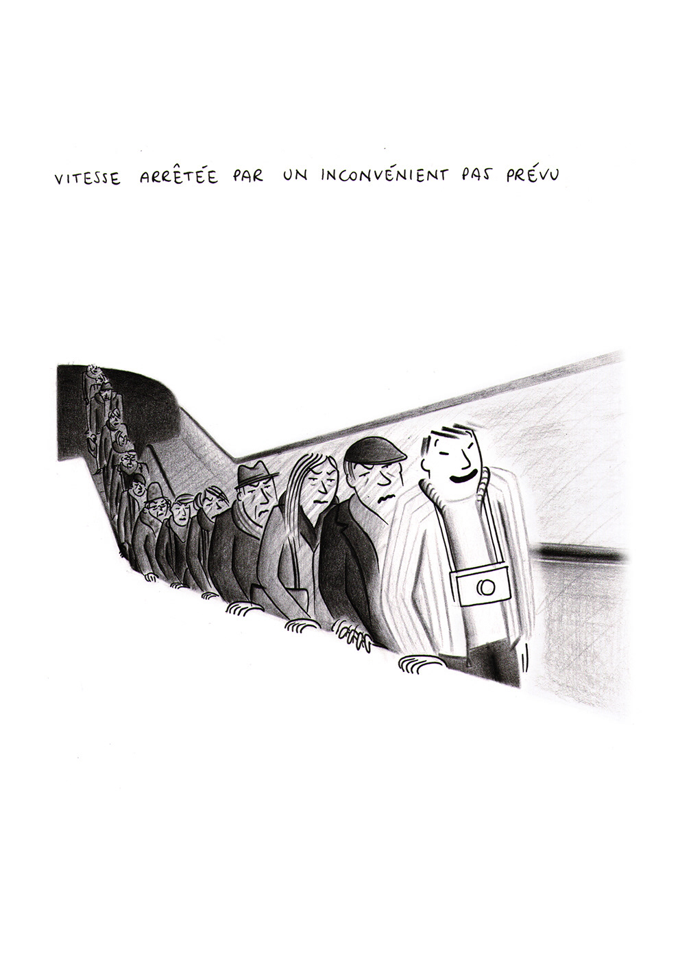 VITESSE ARRÊTÉE, pencils and fineliners on paper, 21 x 29,7 cm, 2013