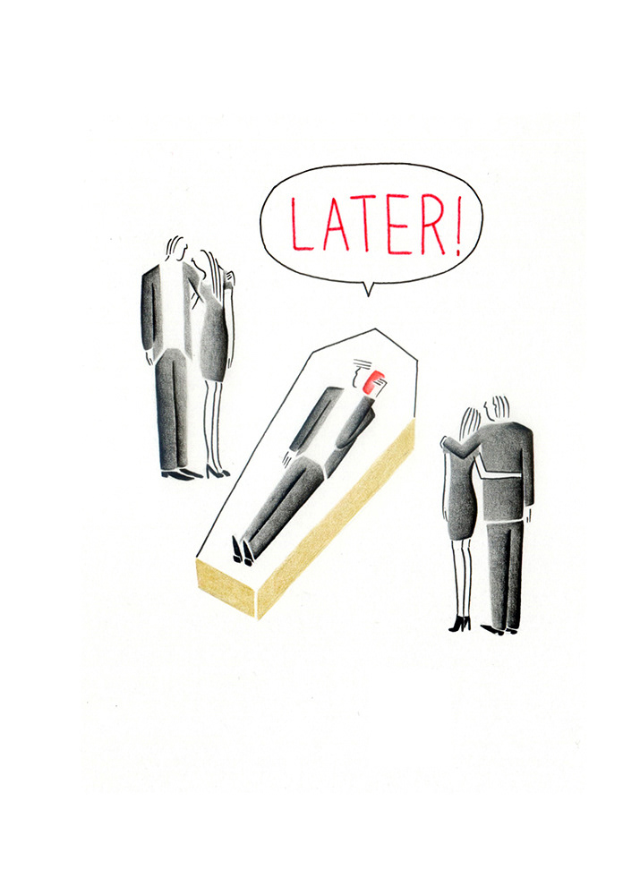 LATER!, fineliners and pencils on paper, 15 x 21 cm, 2013
