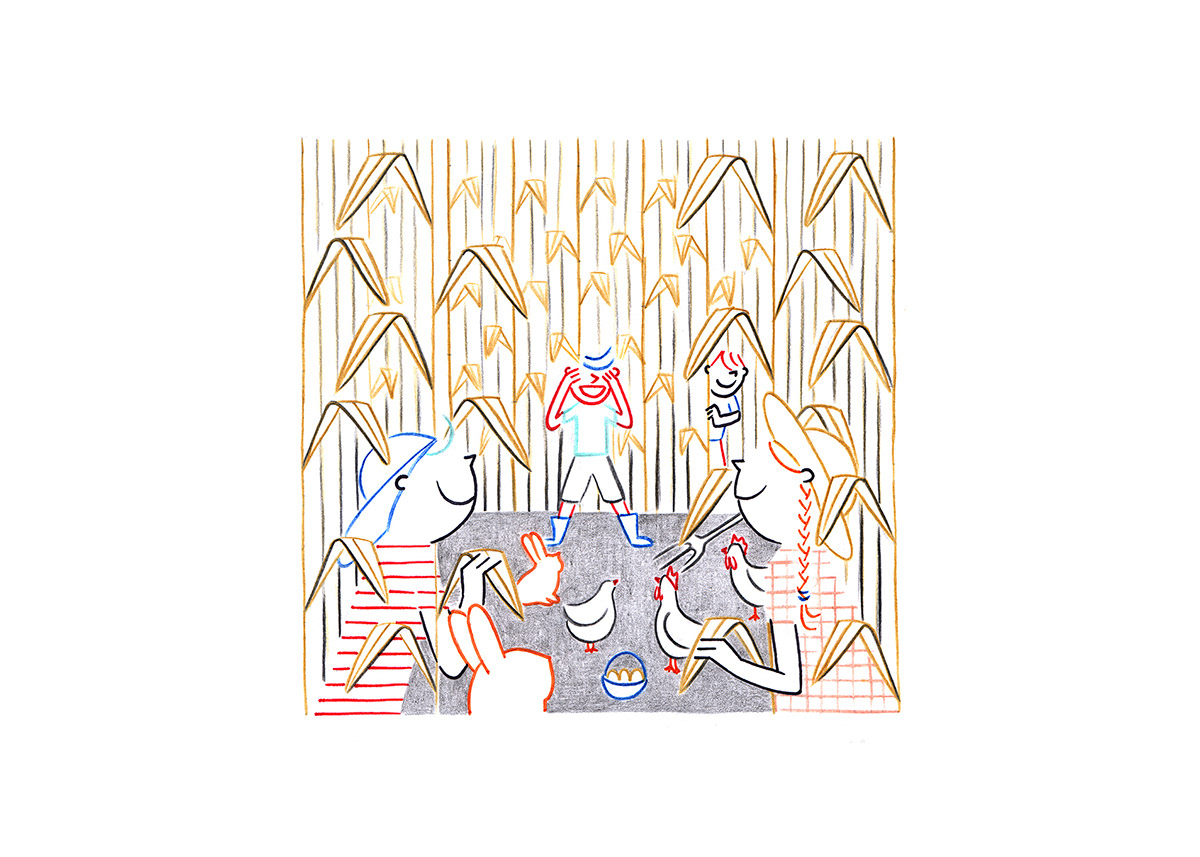 GALLY FARM, pencils and fineliners on paper, 21 x 15 cm​​​​​​​, 2014