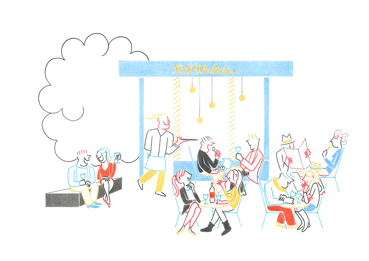 JOSEPH ET LUCIEN, pencils and fineliners on paper, 29,7 x 21 cm, 2015