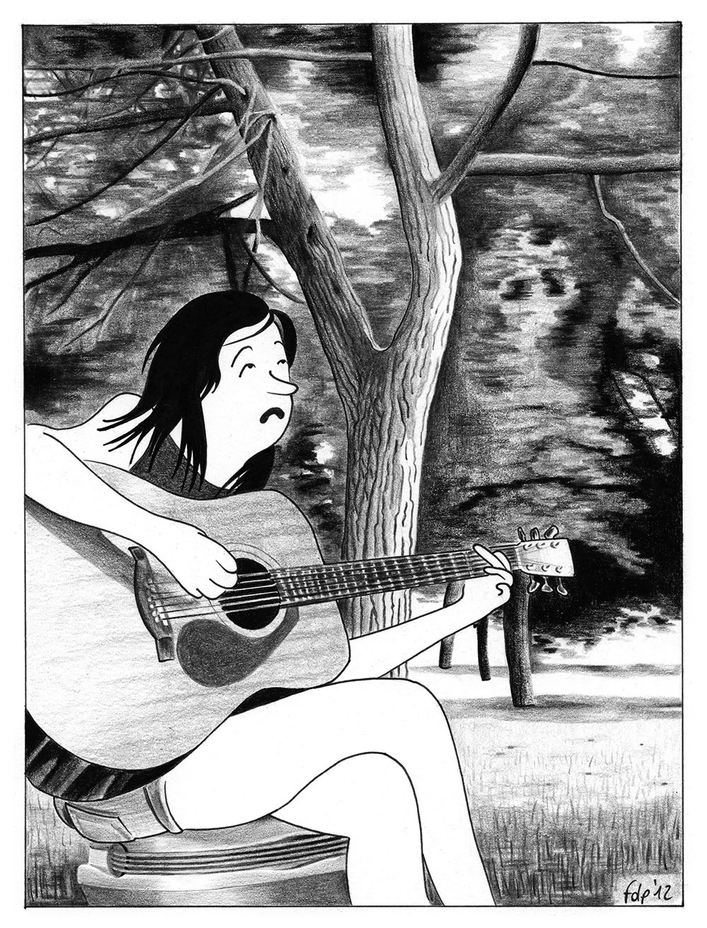 LA CHANSON, ink fineliners and pencils on paper, 21 x 29,7 cm, 2012