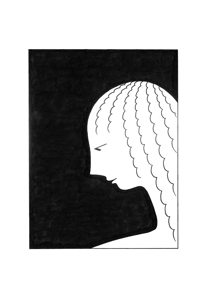 LA FEMME, ink fineliner and brush pen on paper, 15 x 21 cm, 2018