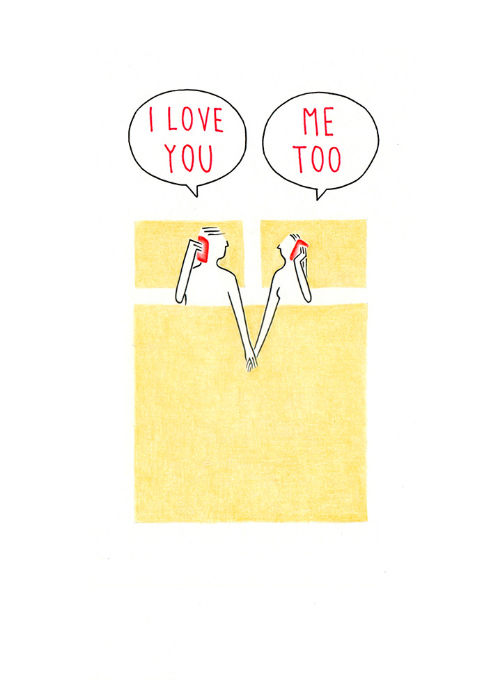 I LOVE YOU ME TOO, fineliners and pencils on paper, 15 x 21 cm, 2013