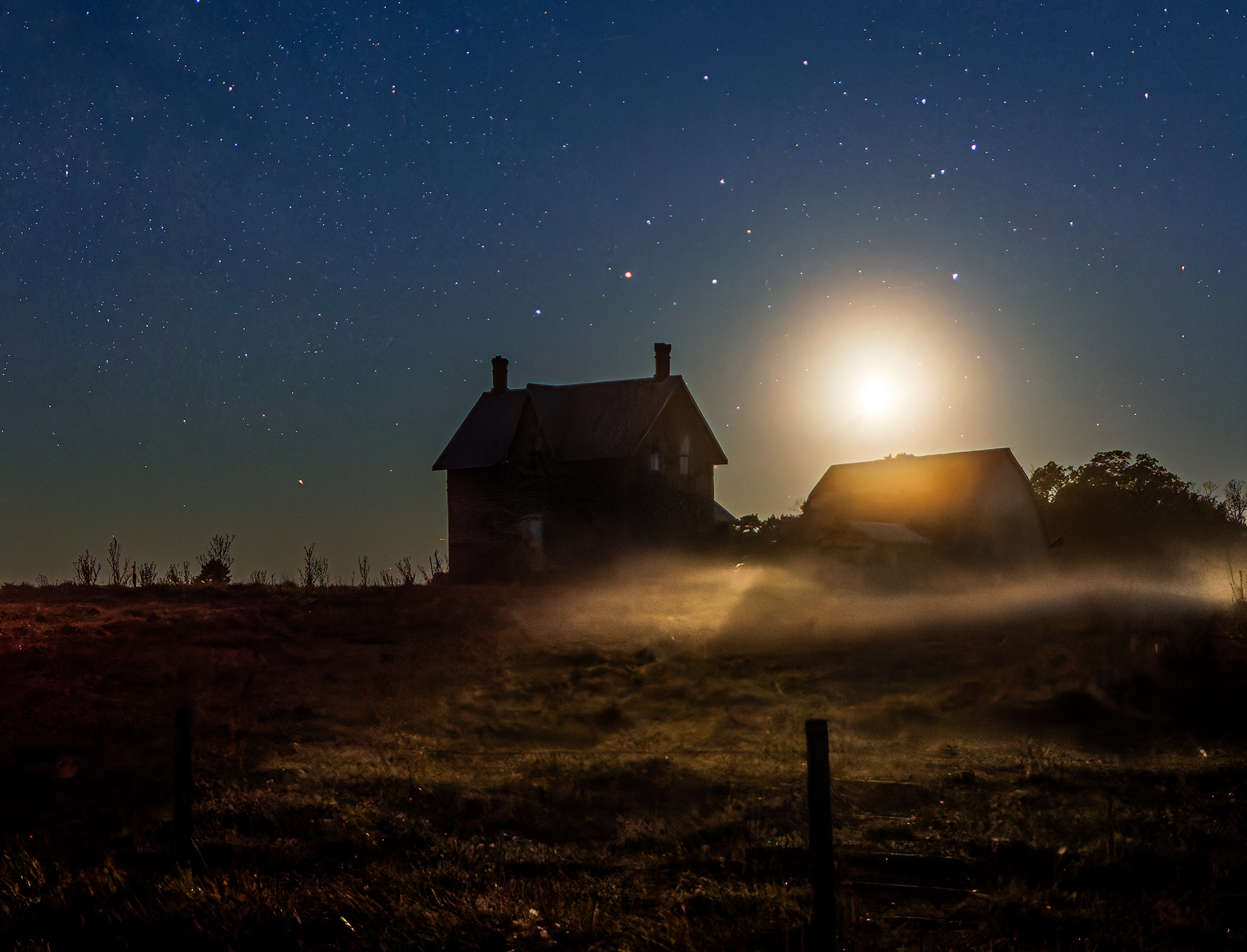 Old House Moonset