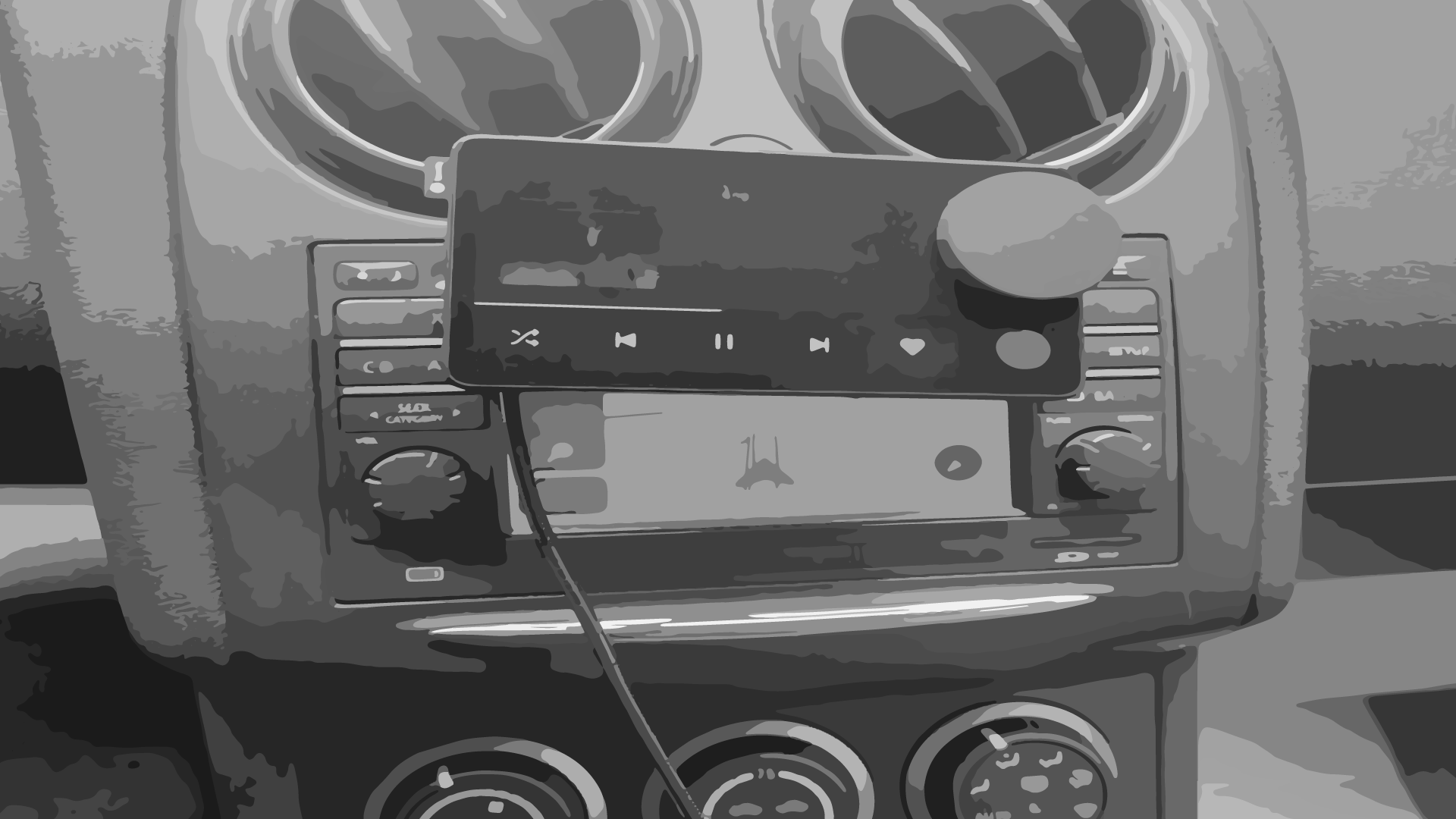 a car radio with the songs edited out