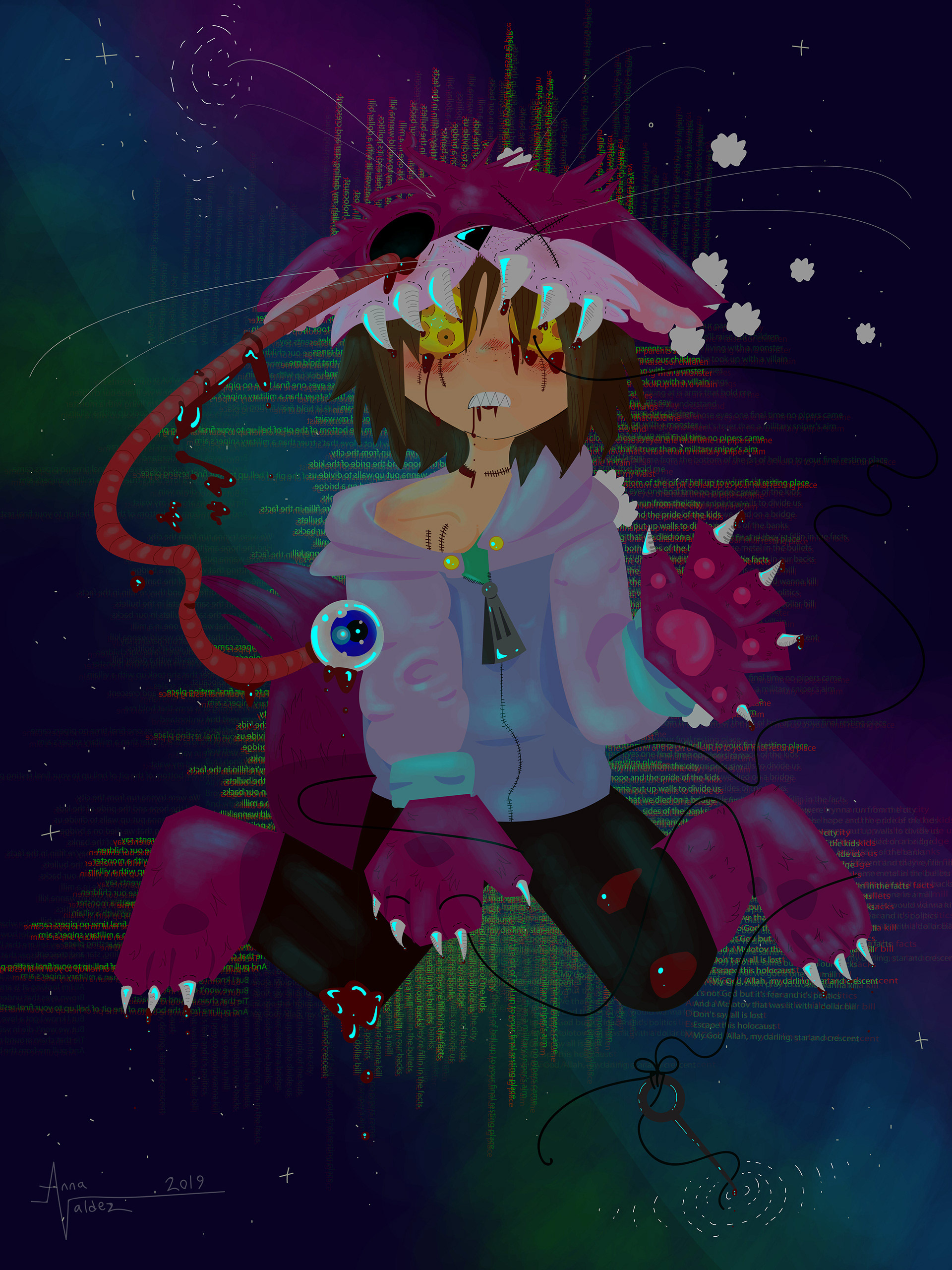 Phenn, a rather horrific character of mine.