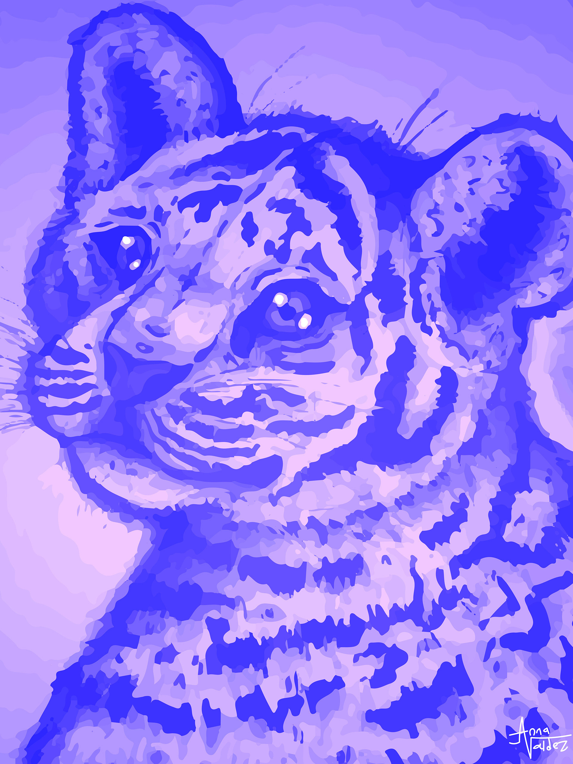 A Tiger Cub from my sketchbook, painted in illustrator